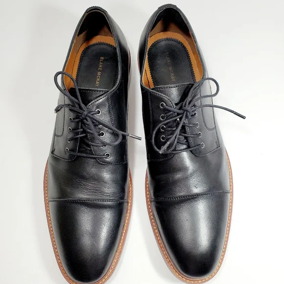Blake McKay Clark T9 Cap Toe Oxford Black Leather Dress  display picture 1